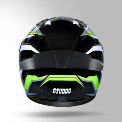 Studds Thunder D8 Decor Black & Yellow With Spoiler - Full Face Helmets