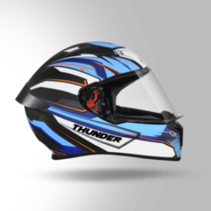 Studds Thunder D8 Decor Matt Black & Blue With Spoiler - Full Face Helmets