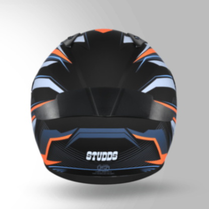 Studds Thunder D8 Decor Matt Black & Grey With Spoiler - Full Face Helmets