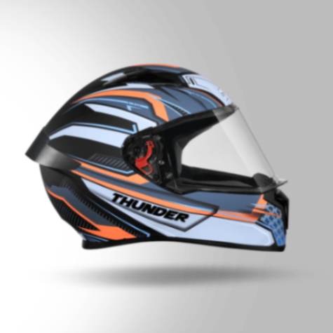 Studds Thunder D8 Decor Matt Black & Grey With Spoiler - Full Face Helmets