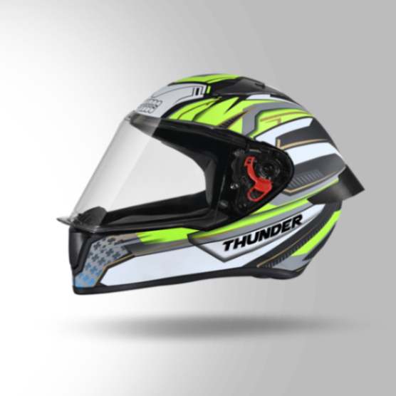 Studds Thunder D8 Decor Matt Black &Yellow With Spoiler - Full Face Helmets