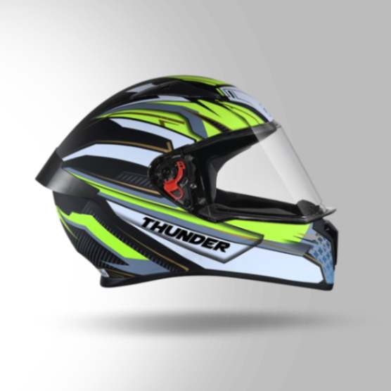 Studds Thunder D8 Decor Matt Black &Yellow With Spoiler - Full Face Helmets