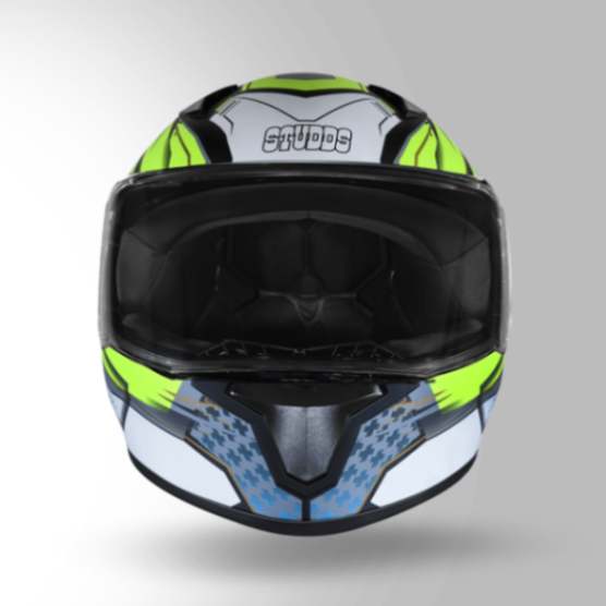 Studds Thunder D8 Decor Matt Black &Yellow With Spoiler - Full Face Helmets