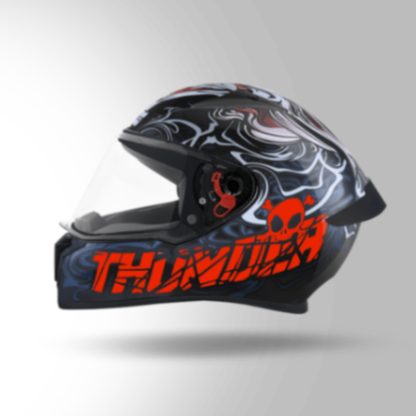 Studds Thunder D9 Decor Black & Red With Spoiler - Full Face Helmets
