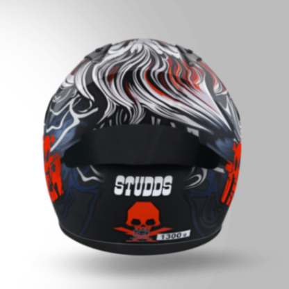 Studds Thunder D9 Decor Black & Red With Spoiler - Full Face Helmets