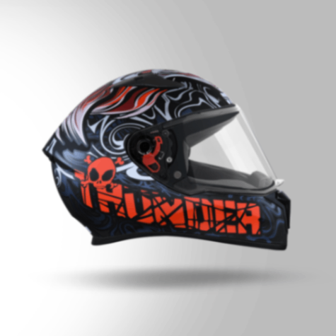 Studds Thunder D9 Decor Black & Red With Spoiler - Full Face Helmets