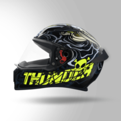 Studds Thunder D9 Decor Black & Yellow With Spoiler - Full Face Helmets