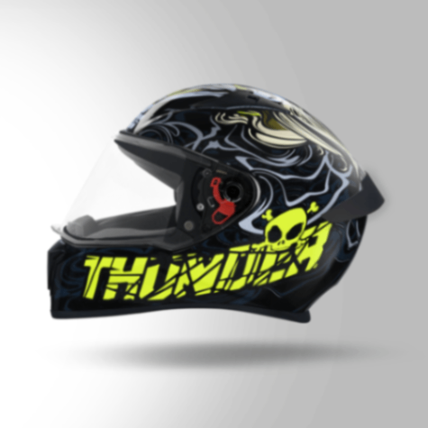 Studds Thunder D9 Decor Black & Yellow With Spoiler - Full Face Helmets