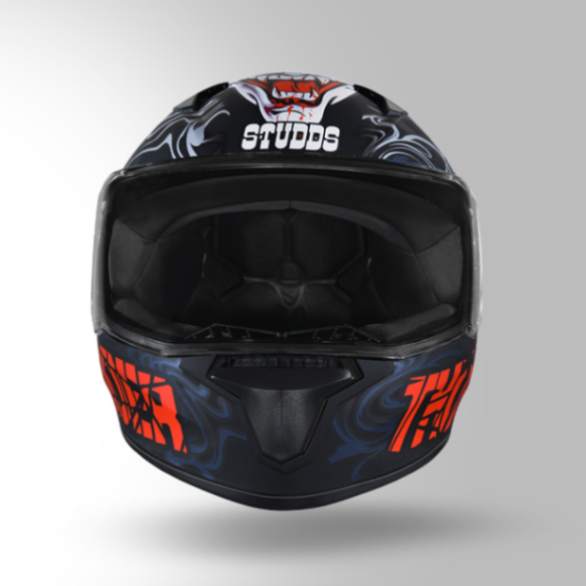 Studds Thunder D9 Decor Matt Black & Red With Spoiler - Full Face Helmets
