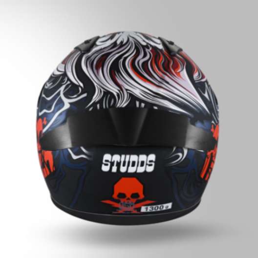 Studds Thunder D9 Decor Matt Black & Red With Spoiler - Full Face Helmets