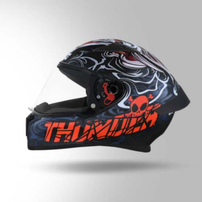Studds Thunder D9 Decor Matt Black & Red With Spoiler - Full Face Helmets