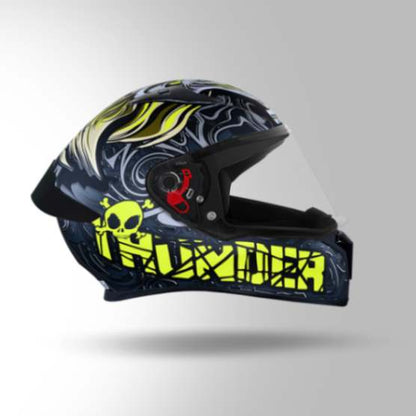 Studds Thunder D9 Decor Matt Black & Yellow With Spoiler - Full Face Helmets
