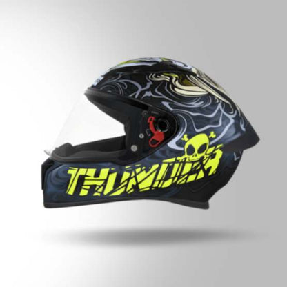 Studds Thunder D9 Decor Matt Black & Yellow With Spoiler - Full Face Helmets