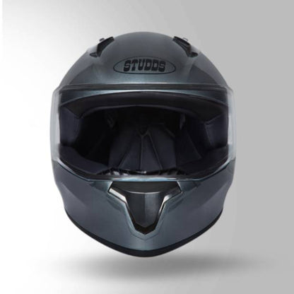 Studds Thunder Gun Grey With Spoiler - Full Face Helmets
