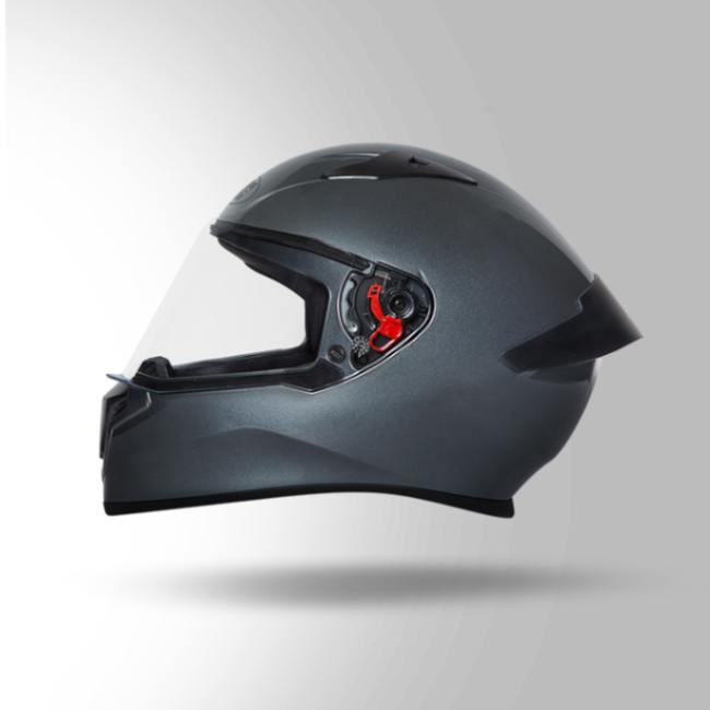 Studds Thunder Gun Grey With Spoiler - Full Face Helmets