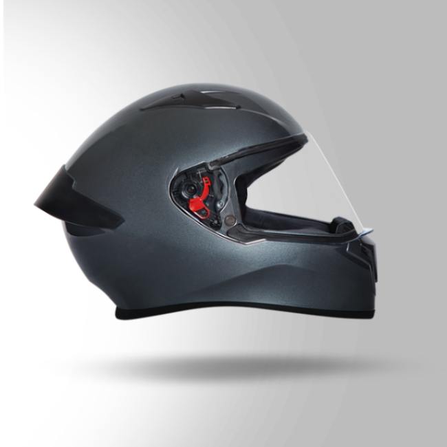 Studds Thunder Gun Grey With Spoiler - Full Face Helmets