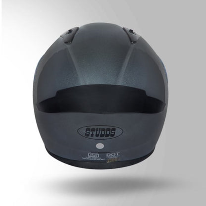 Studds Thunder Gun Grey With Spoiler - Full Face Helmets