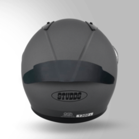 Studds Thunder Matt Gun Grey With Spoiler - Full Face Helmets
