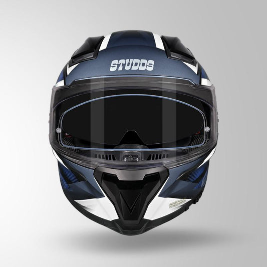 Studds Helios Effect Helmet - Gloss Black Blue N6