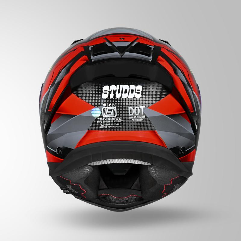 Studds Helios Effect Helmet - Gloss Black Grey N2
