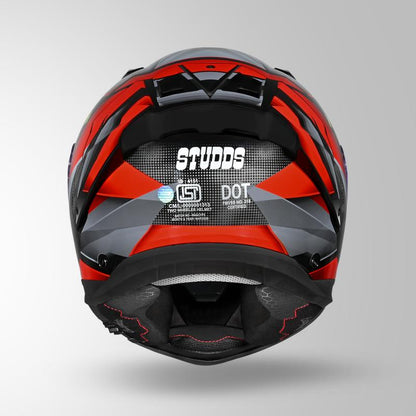 Studds Helios Effect Helmet - Gloss Black Grey N2