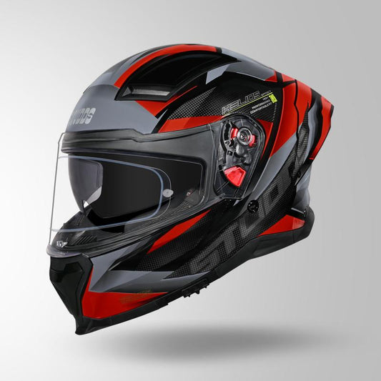 Studds Helios Effect Helmet (Black Grey & Red)