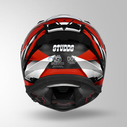 Studds Helios Effect Helmet - Gloss Black White N2