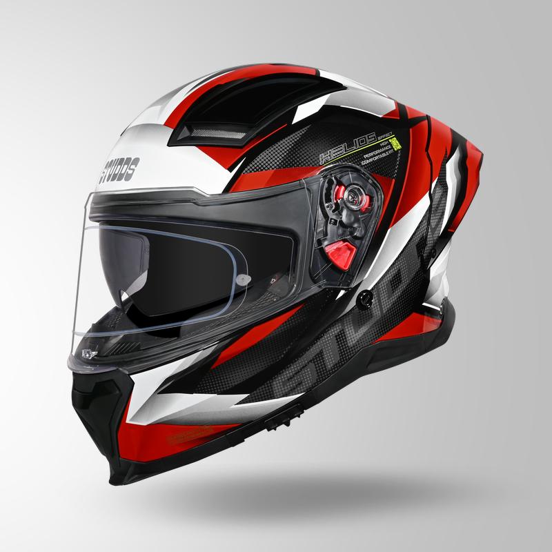 Studds Helios Effect Helmet (Black White & Red)