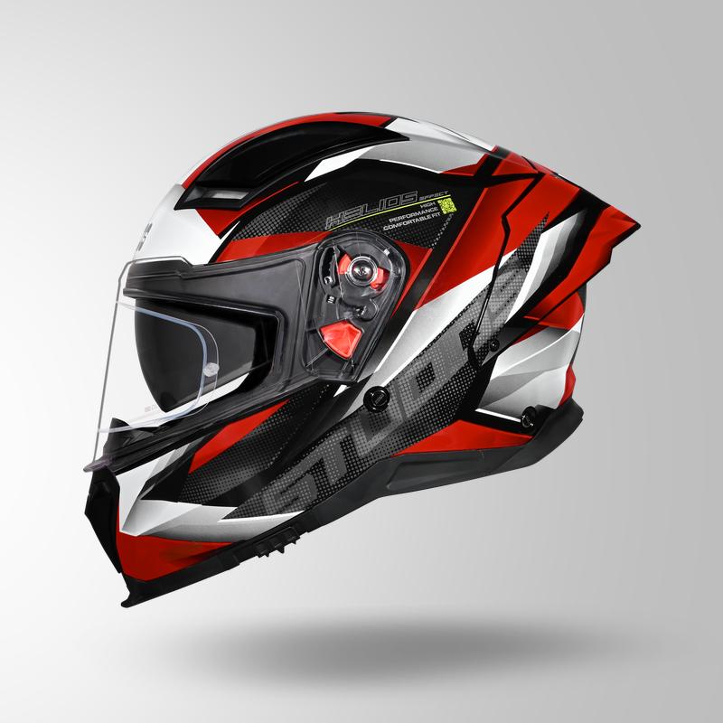 Studds Helios Effect Helmet - Gloss Black White N2
