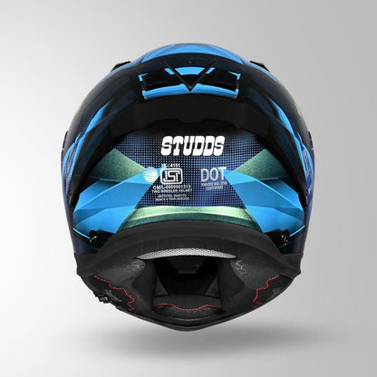 Studds Helios Effect Helmet - Gloss Black  Chameleon Blue N1