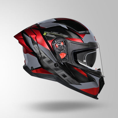 Studds Helios Effect Helmet - Gloss Black Red N2 With Metallic Foil