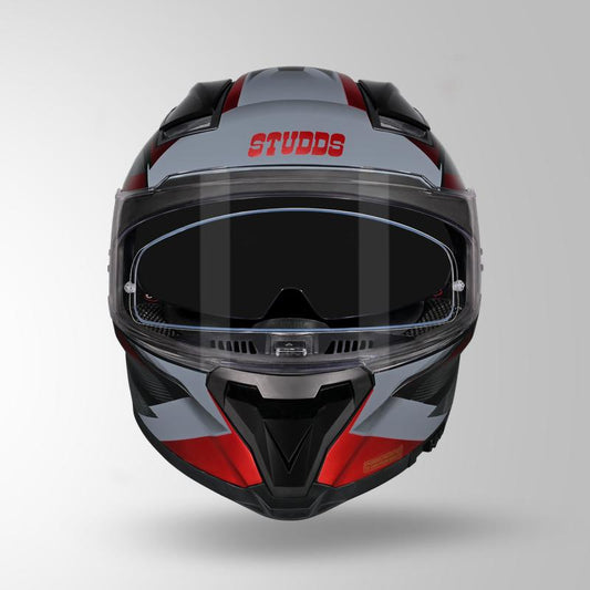 Studds Helios Effect Helmet - Gloss Black Red N2 With Metallic Foil