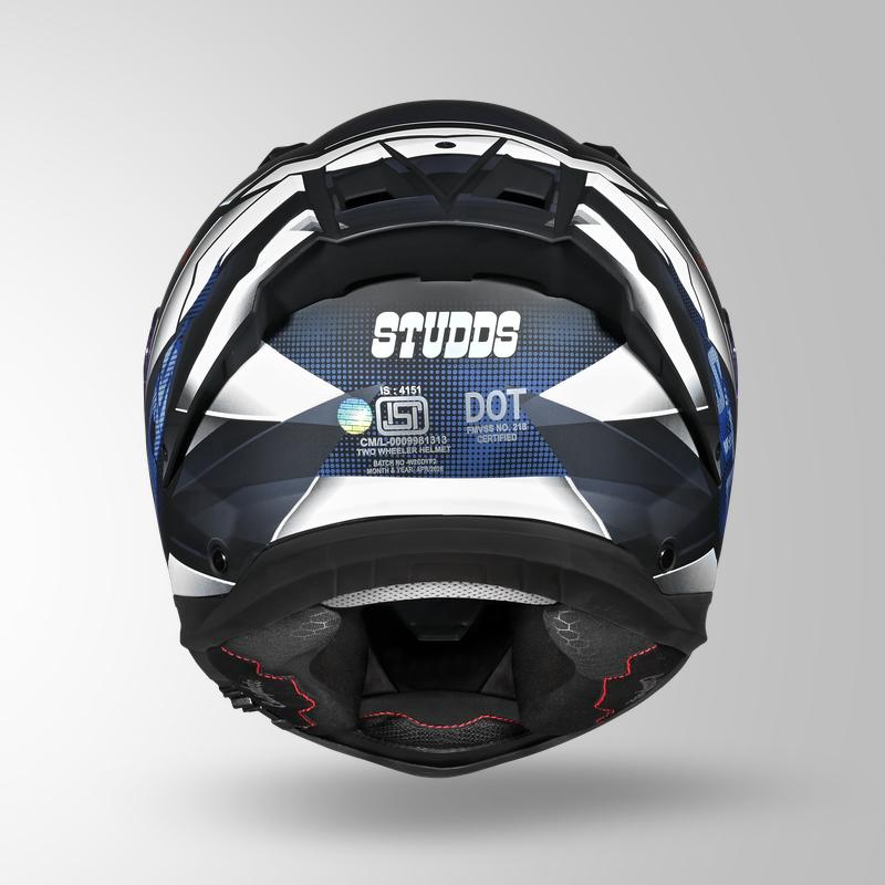 Studds Helios Effect Helmet - Matt Black Blue N6