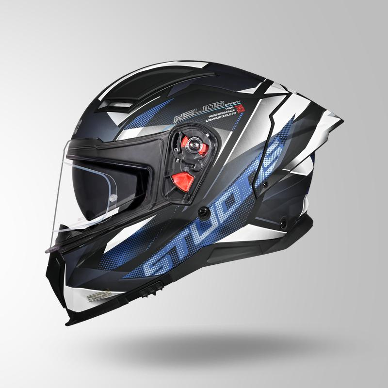 Studds Helios Effect Helmet - Matt Black Blue N6