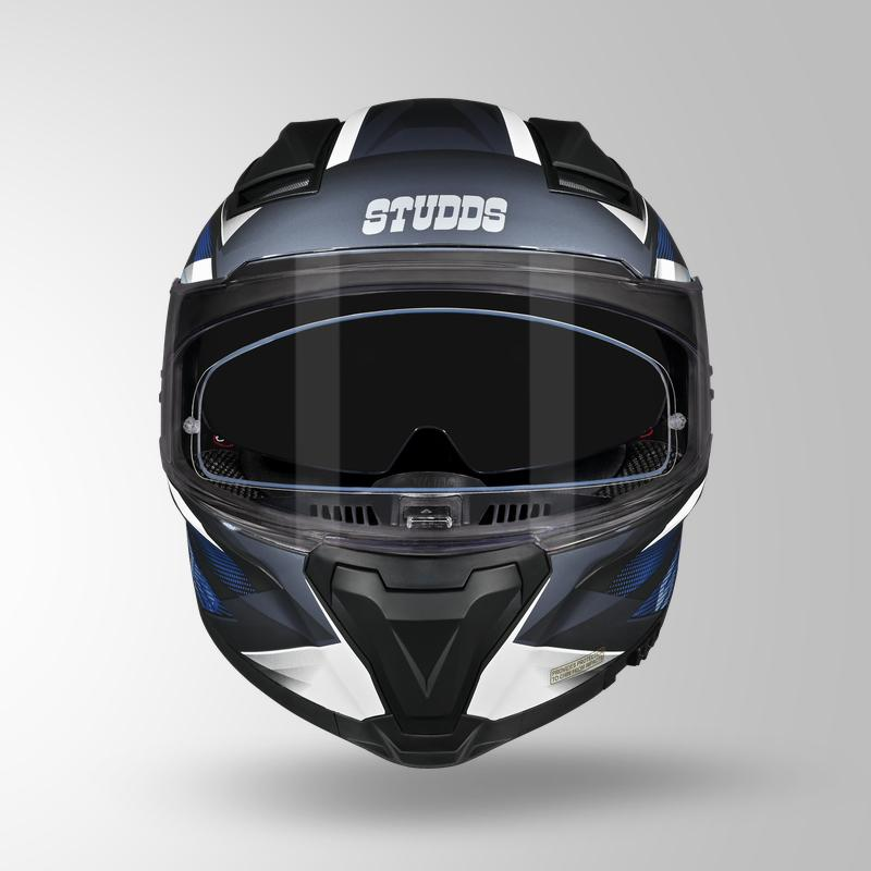 Studds Helios Effect Helmet - Matt Black Blue N6