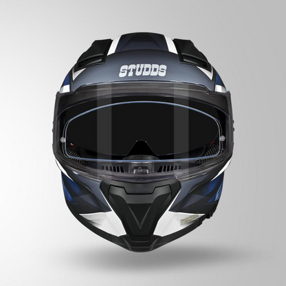 Studds Helios Effect Helmet - Matt Black Blue N6