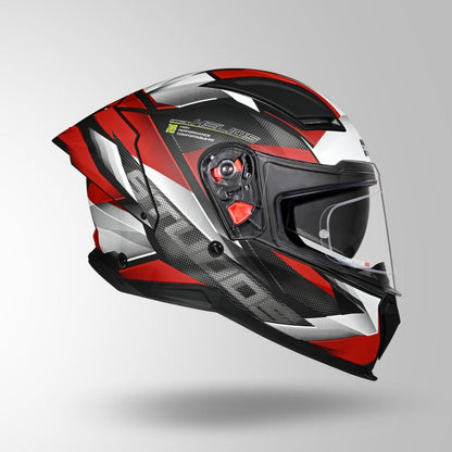 Studds Helios Effect Helmet - Matt Black White N2