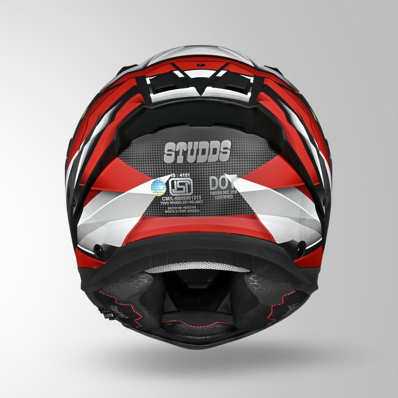Studds Helios Effect Helmet - Matt Black White N2