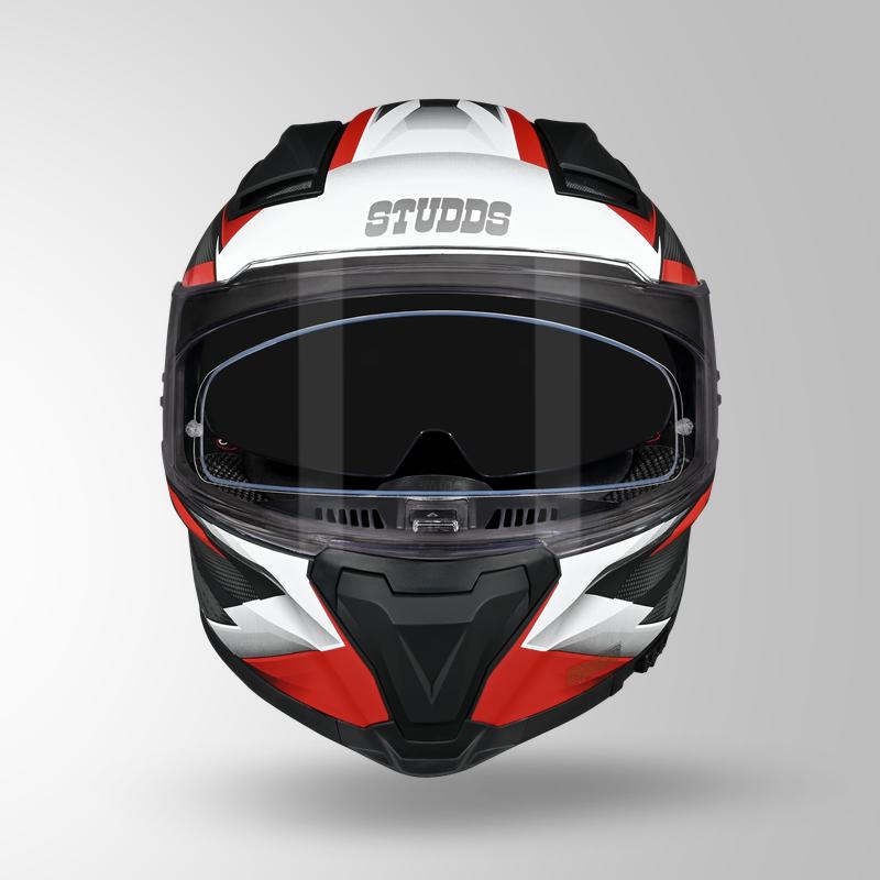 Studds Helios Effect Helmet - Matt Black White N2