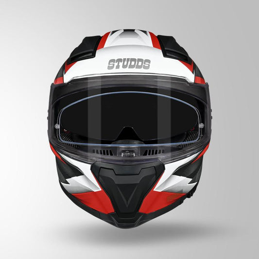 Studds Helios Effect Helmet - Matt Black White N2