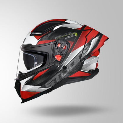 Studds Helios Effect Helmet - Matt Black White N2