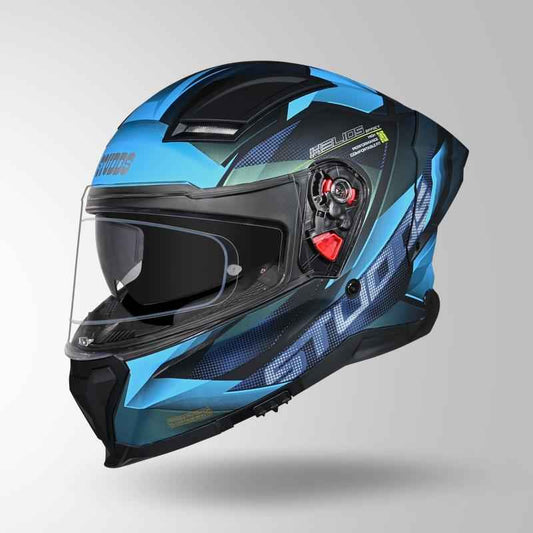 Studds Helios Effect Helmet (Matt Black & Chameleon Blue)