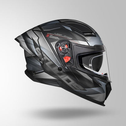Studds Helios Effect Helmet - Matt Black Grey N4