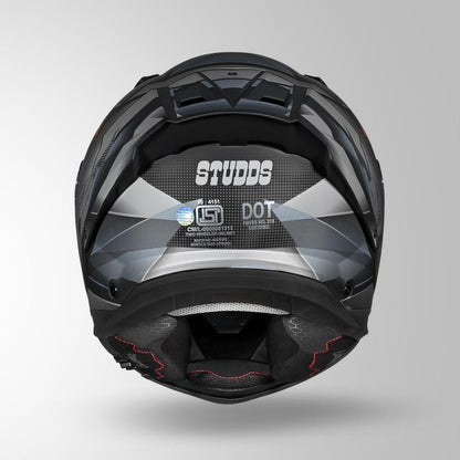 Studds Helios Effect Helmet - Matt Black Grey N4