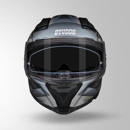 Studds Helios Effect Helmet - Matt Black Grey N4