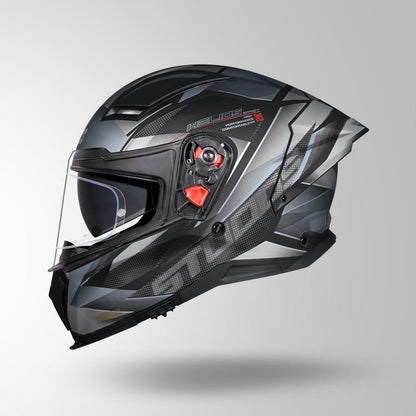 Studds Helios Effect Helmet - Matt Black Grey N4