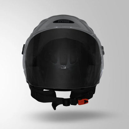 Studds N6 Open face Helmet Ray Super with Clear Visor (Matt Nardo Grey)
