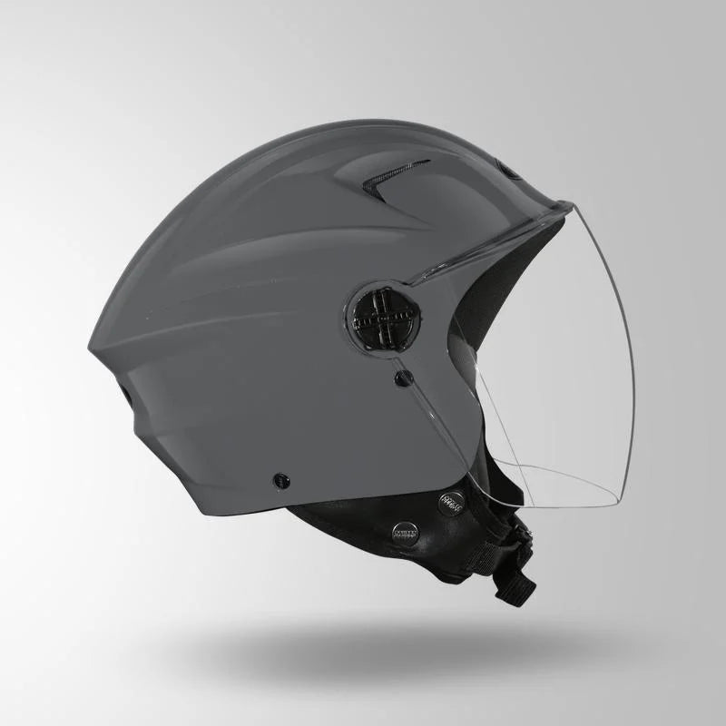 Studds N6 Open face Helmet Ray Super with Clear Visor (Matt Nardo Grey)
