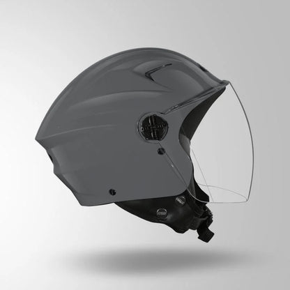 Studds N6 Open face Helmet Ray Super with Clear Visor (Matt Nardo Grey)