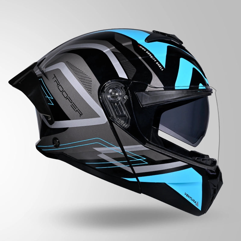 Studds Trooper D3 Ventura Decor Black & Blue - Helmet